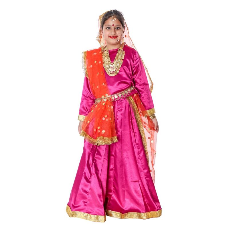Radha Rani Fancy Dress Pink & Orange Radha Rani Fancy Dress Pink & Orange