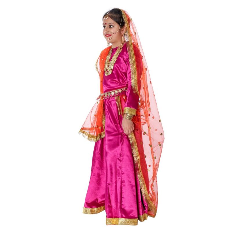 Radha Rani Fancy Dress Pink & Orange