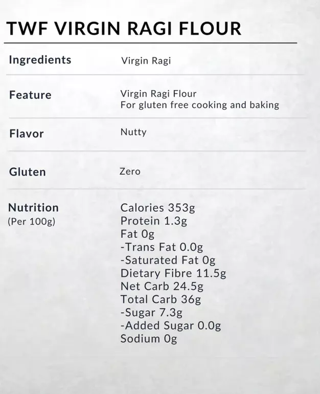 Virgin Ragi Flour (Gluten Free)