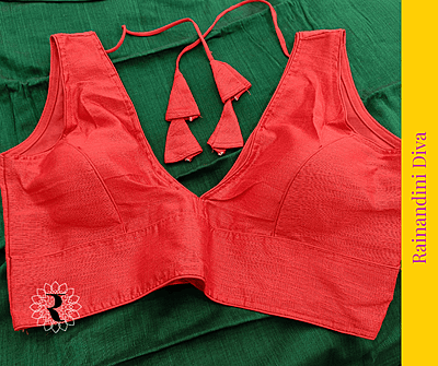 Red Ghicha Silk Blouse