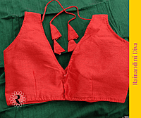 Red Ghicha Silk Blouse