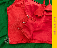 Red Ghicha Silk Blouse