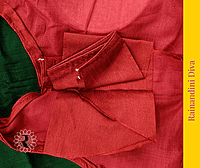 Red Ghicha Silk Blouse