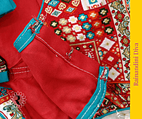 Red Cotton Ajrakh Blouse Royal Neck