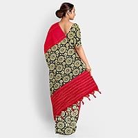 Cotton Khesh Primary Red and Cream Warli Printed Saree with BP Cotton Khesh Primary Red and Cream Warli Printed Saree with BP