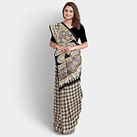 Ajrakh Modal Printed Silk with BP