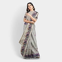Ghicha Silk Saree Handloom Tussar Madhubani with BP Ghicha Silk Saree Handloom Tussar Madhubani with BP