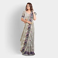 Ghicha Silk Saree Handloom Tussar Madhubani with BP Ghicha Silk Saree Handloom Tussar Madhubani with BP