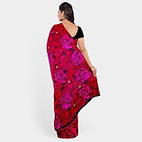 Bollywood Special Crimson Red with Baby Pink Satin Saree with BP Bollywood Special Crimson Red with Baby Pink Satin Saree with BP