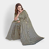 Bollywood Special Tri-Colour Satin Saree with BP