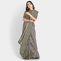 Bollywood Special Tri-Colour Satin Saree with BP