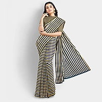 Bollywood Special Tri-Colour Satin Saree with BP