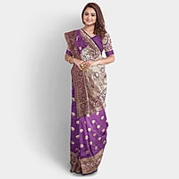 Rainandini Crisyana Handloom Purple Silk Zari Saree with BP