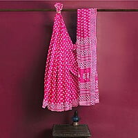 Chanderi Silk Red Printed Saree with BP Chanderi Silk Red Printed Saree with BP