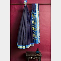 Neela Gadhwali Silk Zari Saree with BP