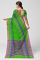 Khaadi Embroidered Parrot Green Saree with BP