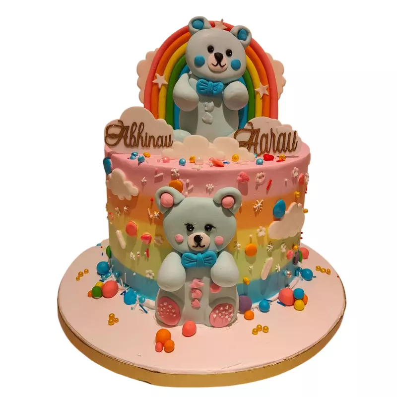 Rainbow Coloured With Teddy Theme