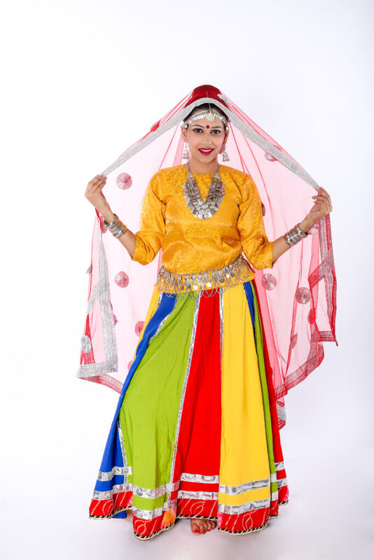 Ghoomar Lehenga Fancy Dress Costume For Girls