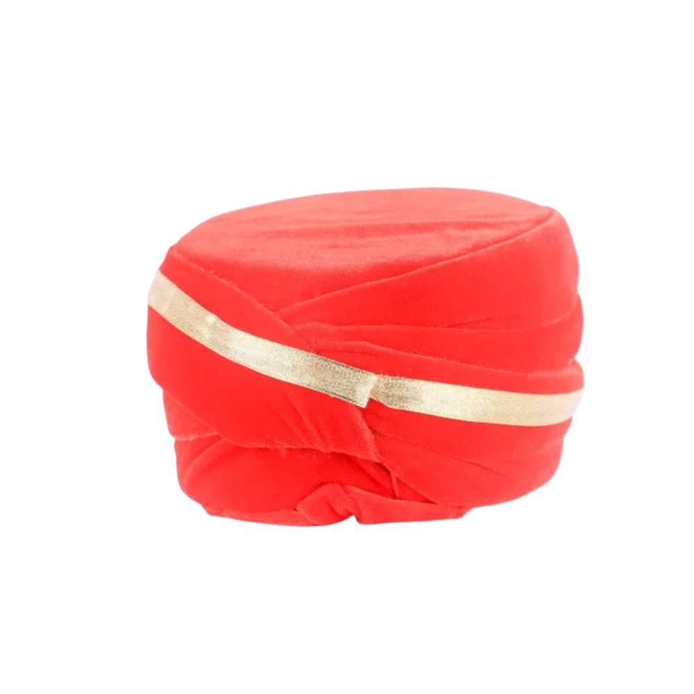 Rani Laxmi Bai Red Pagdi Traditional Warrior Headgear
