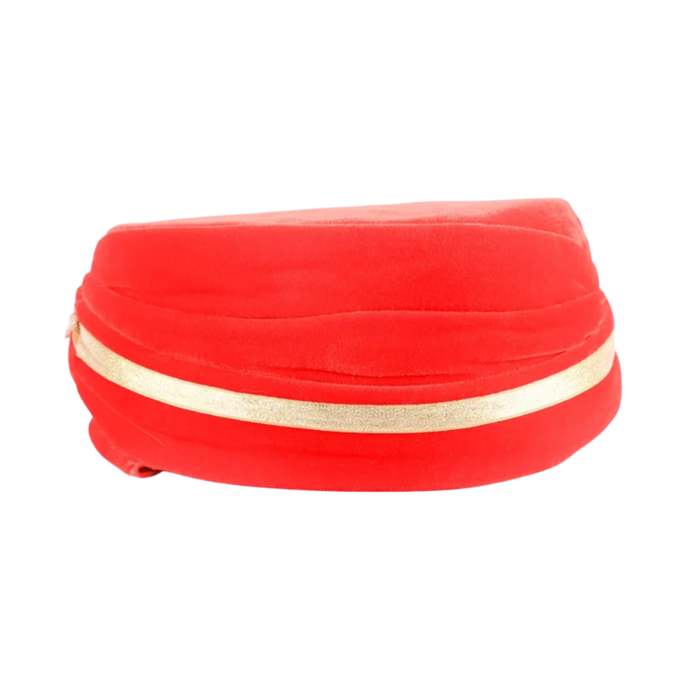 Rani Laxmi Bai Red Pagdi Traditional Warrior Headgear