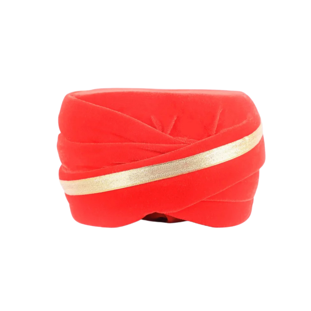 Rani Laxmi Bai Red Pagdi Traditional Warrior Headgear Rani Laxmi Bai Red Pagdi Traditional Warrior Headgear