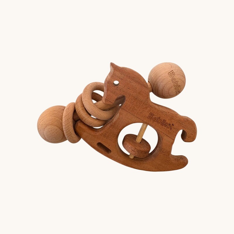 Wooden Rattles Collection for Babies 0–12 Months | Natural Wooden Baby Rattle Set | Sensory & Teething Toys | Fine Motor Skill Development | Montessori Learning Toys