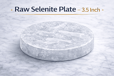 ankkjyoti Raw Selenite Resin Charging Plate 3 Inch