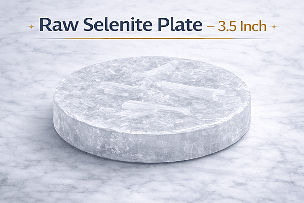 ankkjyoti Raw Selenite Resin Charging Plate 3 Inch