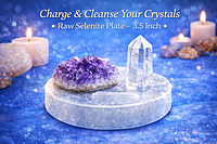 ankkjyoti Raw Selenite Resin Charging Plate 3 Inch