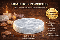 ankkjyoti Raw Selenite Resin Charging Plate 3 Inch