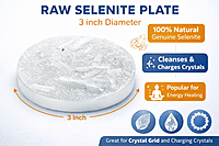 ankkjyoti Raw Selenite Resin Charging Plate 3 Inch