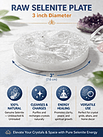 ankkjyoti Raw Selenite Resin Charging Plate 3 Inch