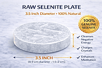 ankkjyoti Raw Selenite Resin Charging Plate 3 Inch