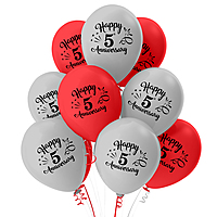 The Magic Balloons Store- Happy 5th Anniversary Party Balloons
