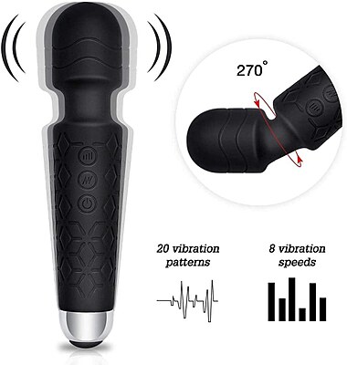 Rechargeable Body Massager for Women and Men / Handheld Waterproof Vibrate Wand Massage (Colour: Black) Rechargeable Body Massager for Women and Men / Handheld Waterproof Vibrate Wand Massage (Colour: Black)