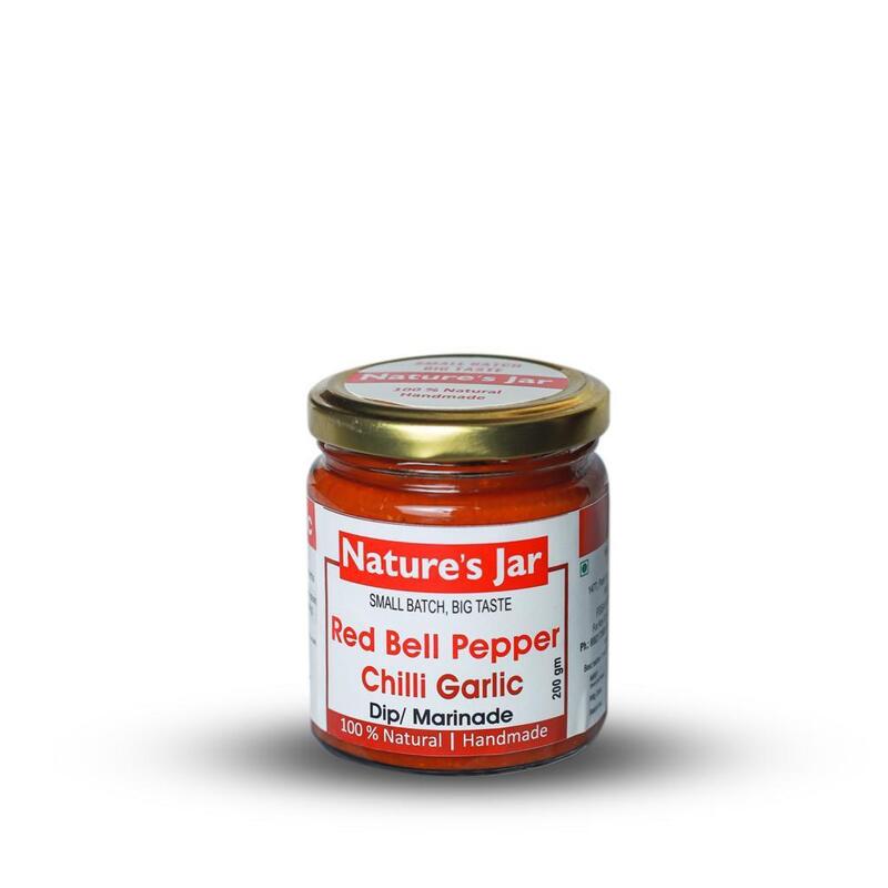 Red Bell Pepper Chilli Garlic Dip - Natures Jar