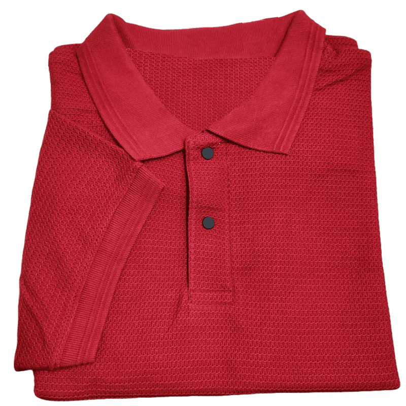 Red Self Design Tshirt