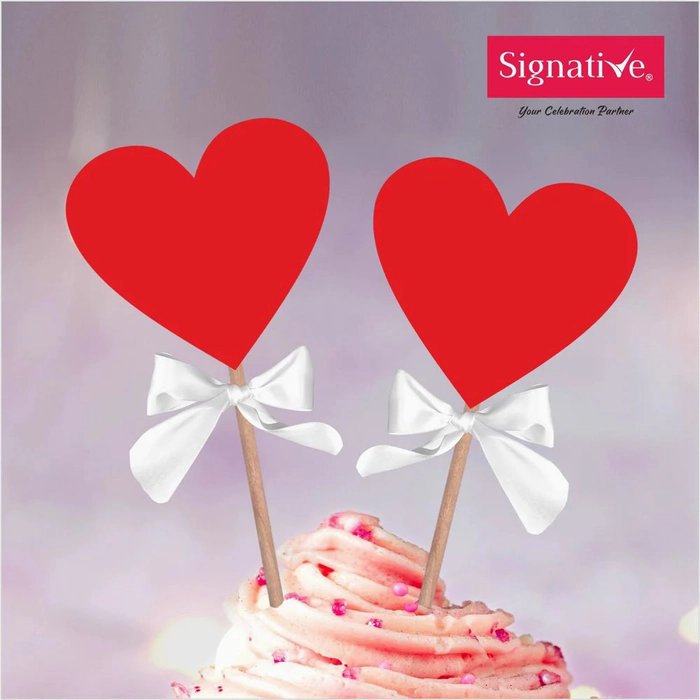 Red Heart Topper(Pack of 4)