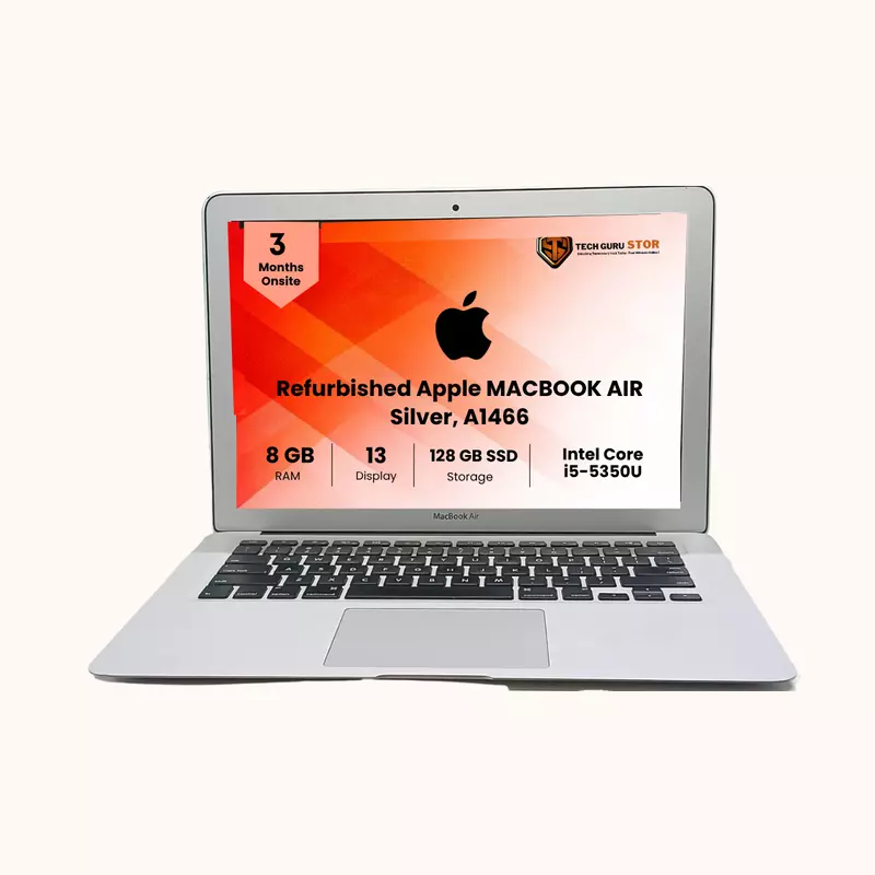 Refurbished Apple MACBOOK AIR 13-inch, 2017, Intel i5-5350U, 8GB RAM, 128GB SSD DDR3, Silver, A1466