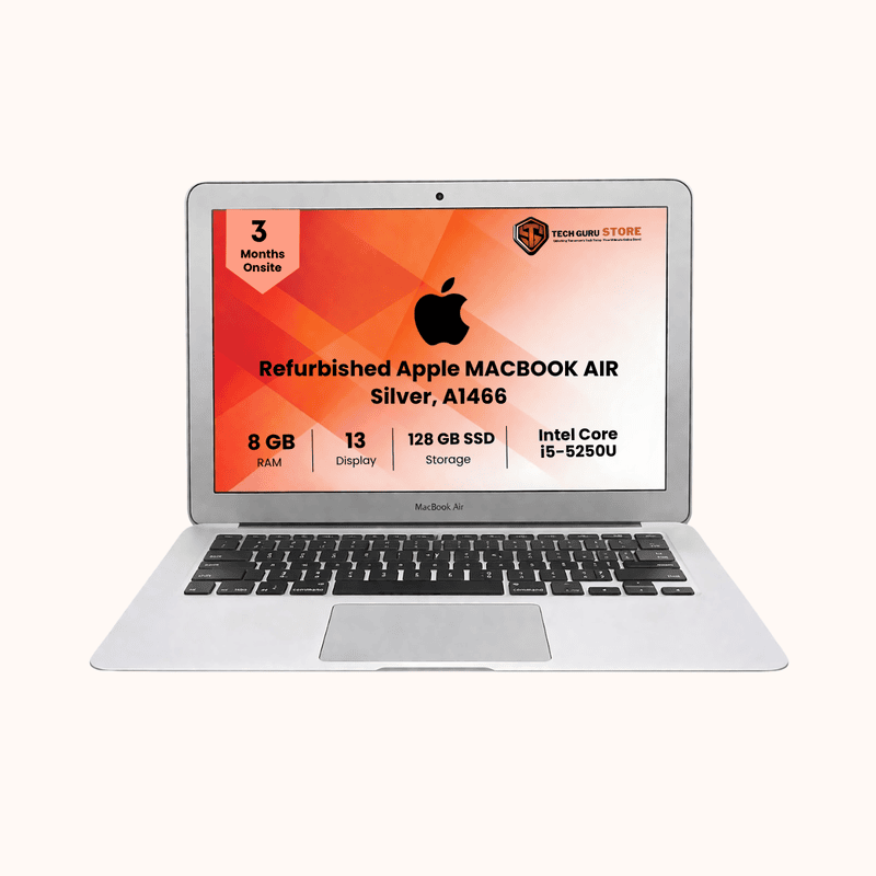 Refurbished Apple MACBOOK AIR 13-inch, Early 2015, Intel i5-5250U, 8 GB/128 GB SSD DDR3, A1466, Silver