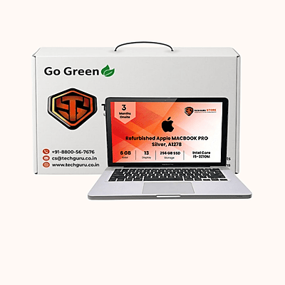 Refurbished Apple MACBOOK PRO 13-inch, Mid 2012, Intel i5-3210M, 6GB RAM, 256GB SSD DDR3, Silver, A1278