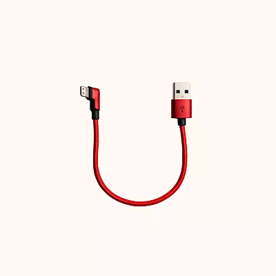 Refurbished Cable/USB Charging Wire  (Compatible with iPhone) Right angle Lightning connecter (RED)