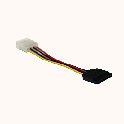 Refurbished Electronic Spices SATA Power Cable 6inch 4 Pin Molex to Left Angle SATA Power Cable Adapter