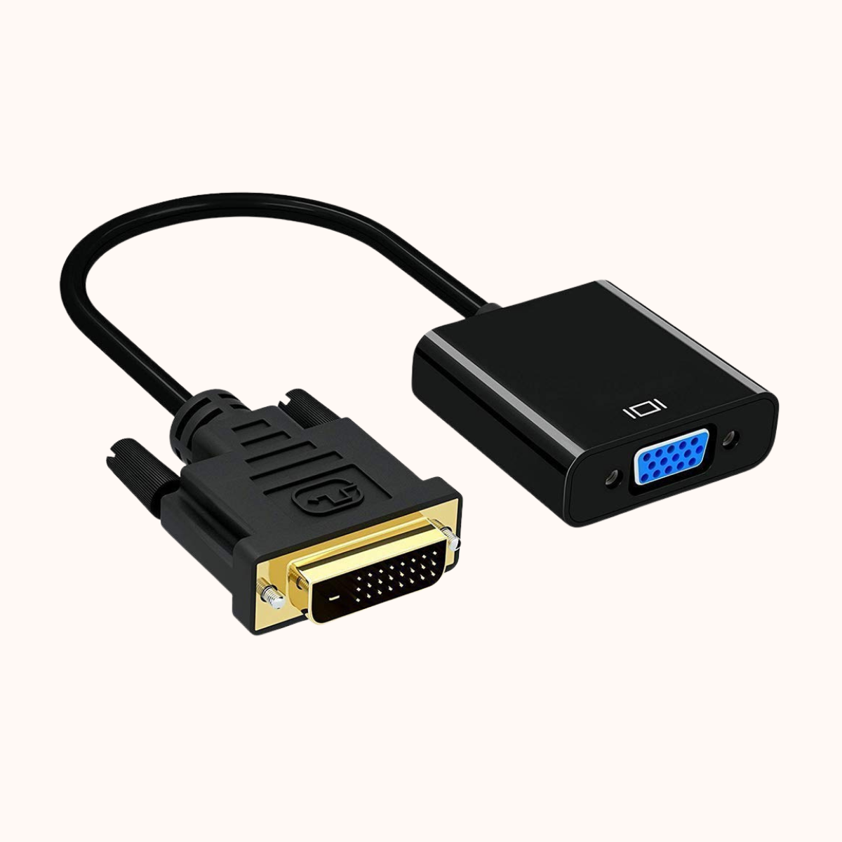 Refurbished Imported DVI-D to VGA Adapter, DVI-D 24+1 to VGA Male to Female Adapter Converter-black