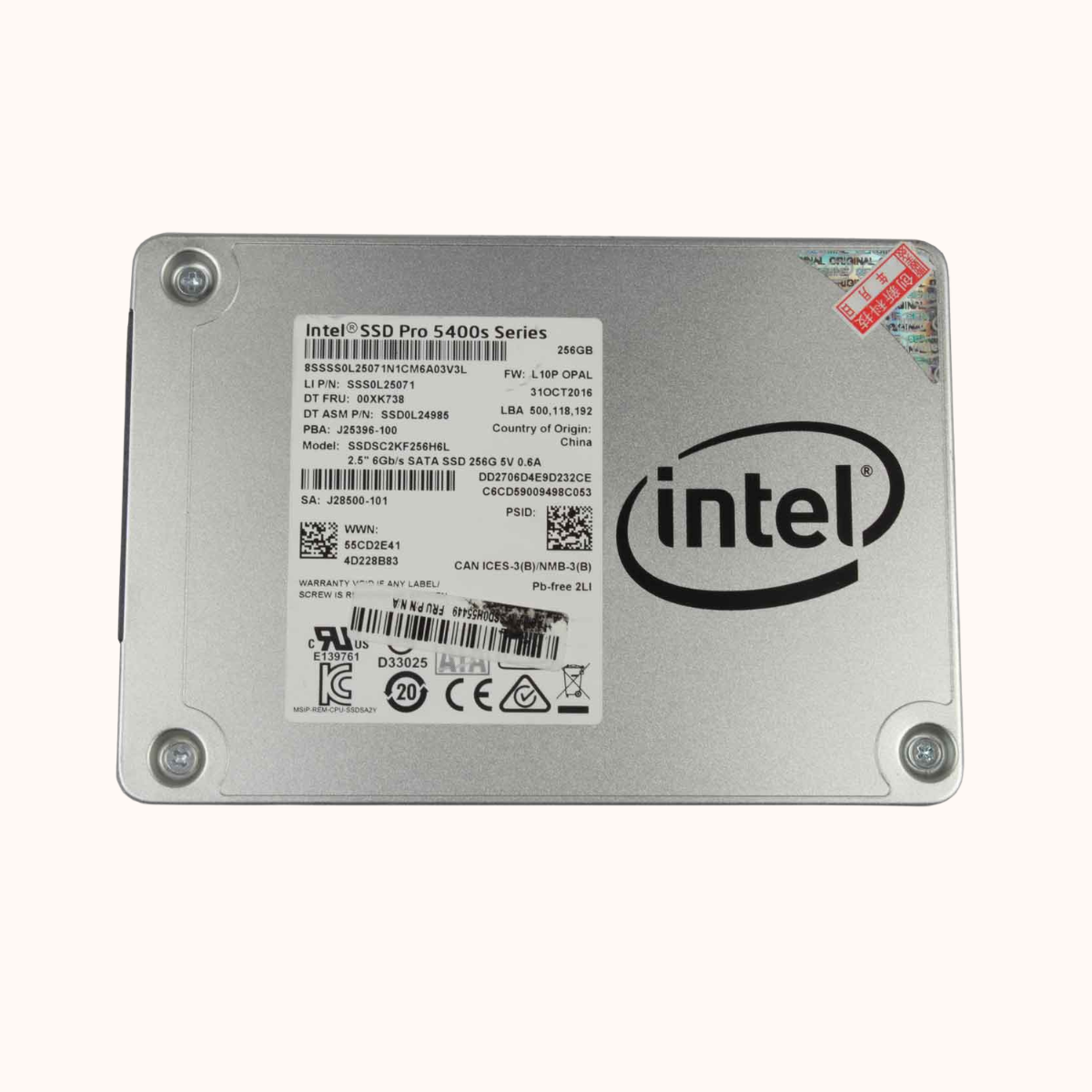 Refurbished Intel Pro 5400S SATA SSD 256GB (SSDSC2KF256H6L)