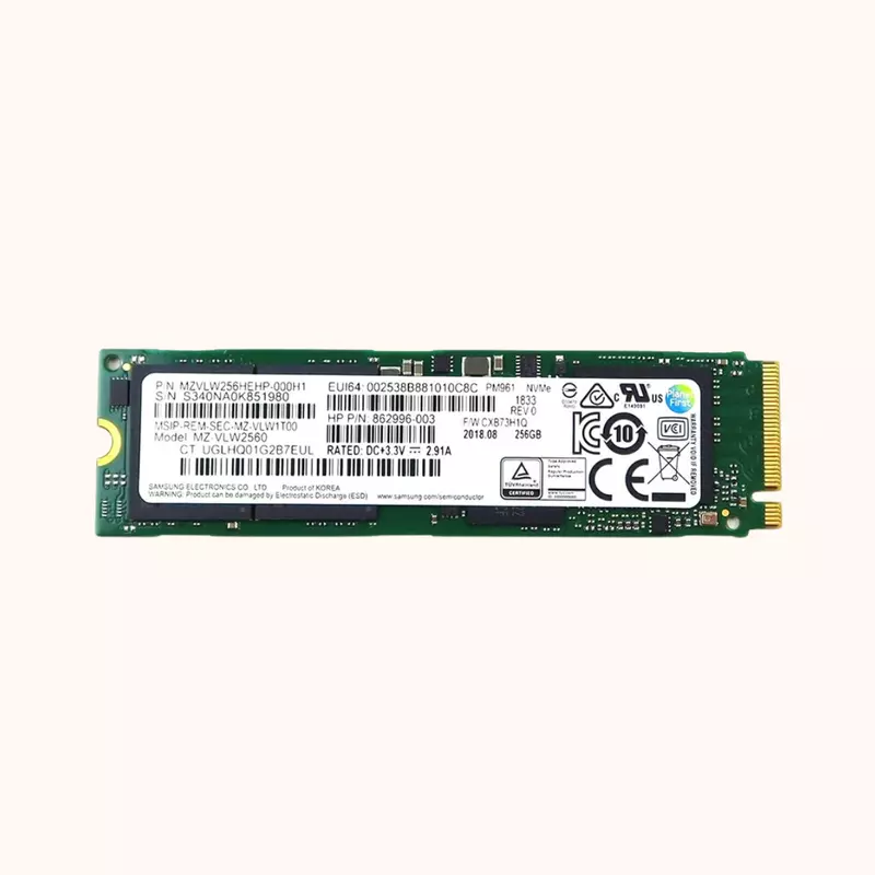 Refurbished SAMSUNG SSD PM961 M.2 2280 PCI-Express 3.0 x4 NVMe 256GB (MZ-VLW2560)
