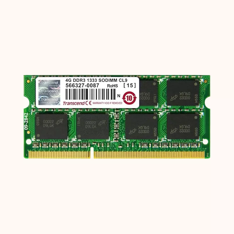 Refurbished Transcend 4 GB DDR3-1333 MHz RAM, Memory Module for Laptop