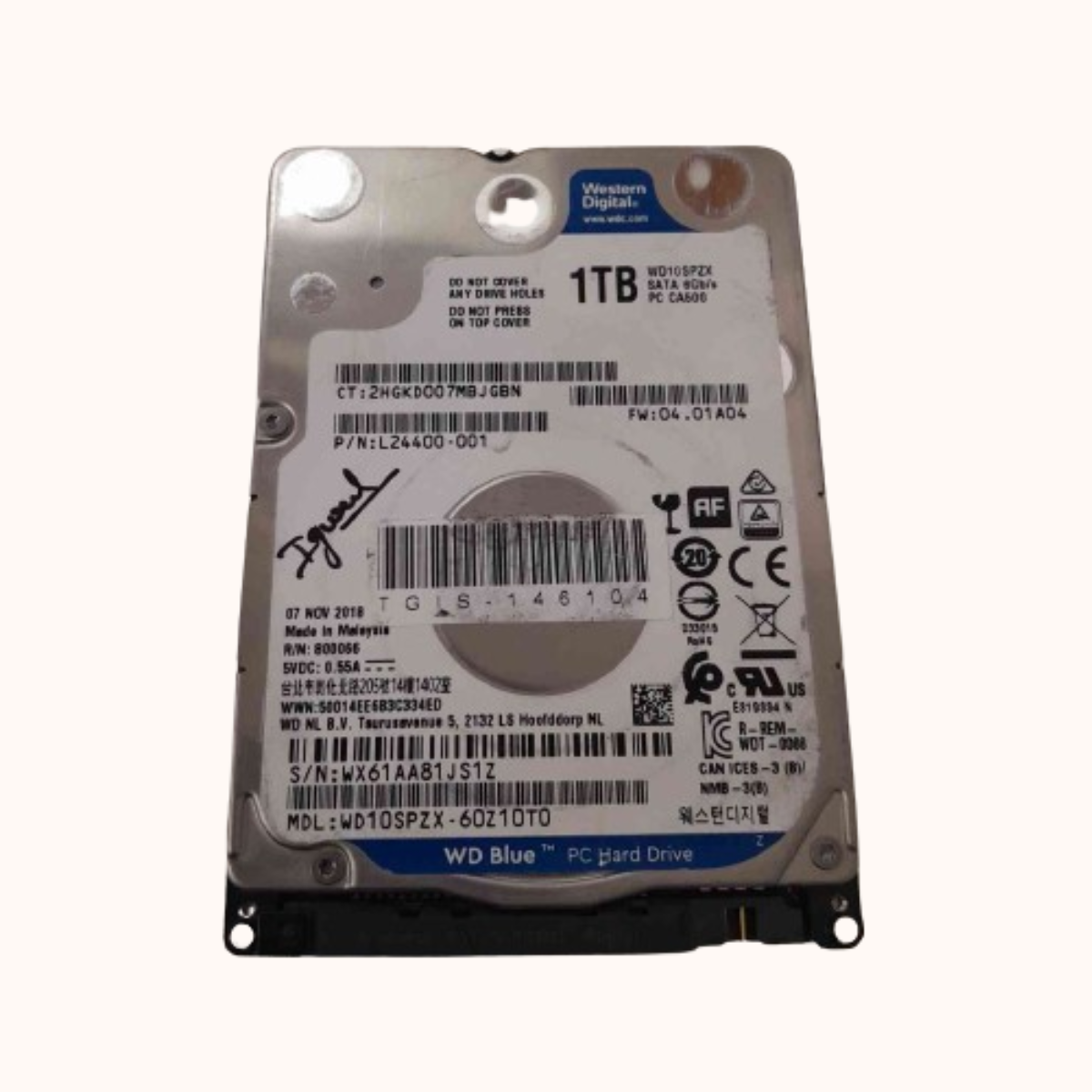 Refurbished WD SATA Hard Disk Laptop 1TB (WD10SPZX-60Z10T0)