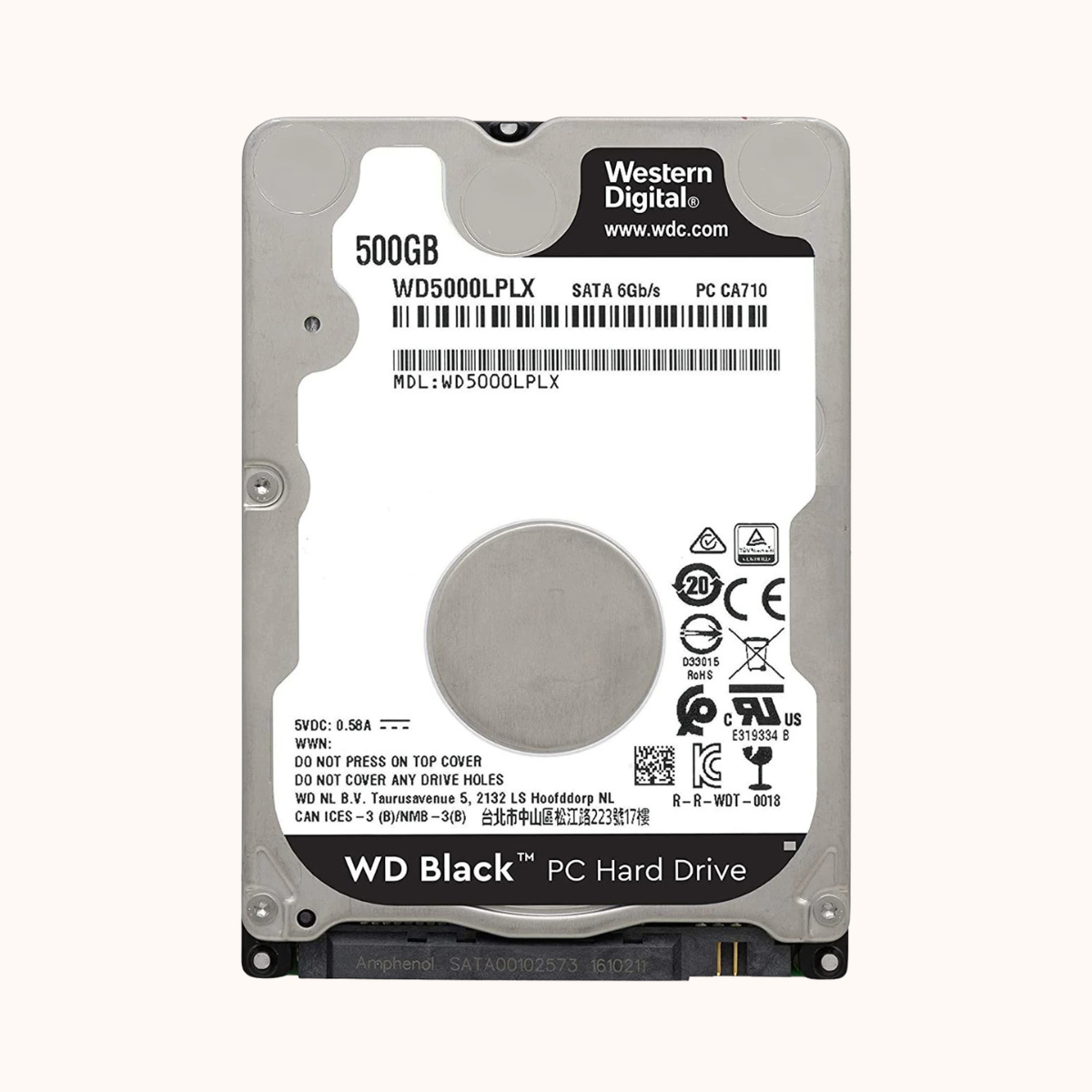 Refurbished Western Digital 500GB SATA 2.5 Hard Drive (WD5000LPLX-08ZNTT0)
