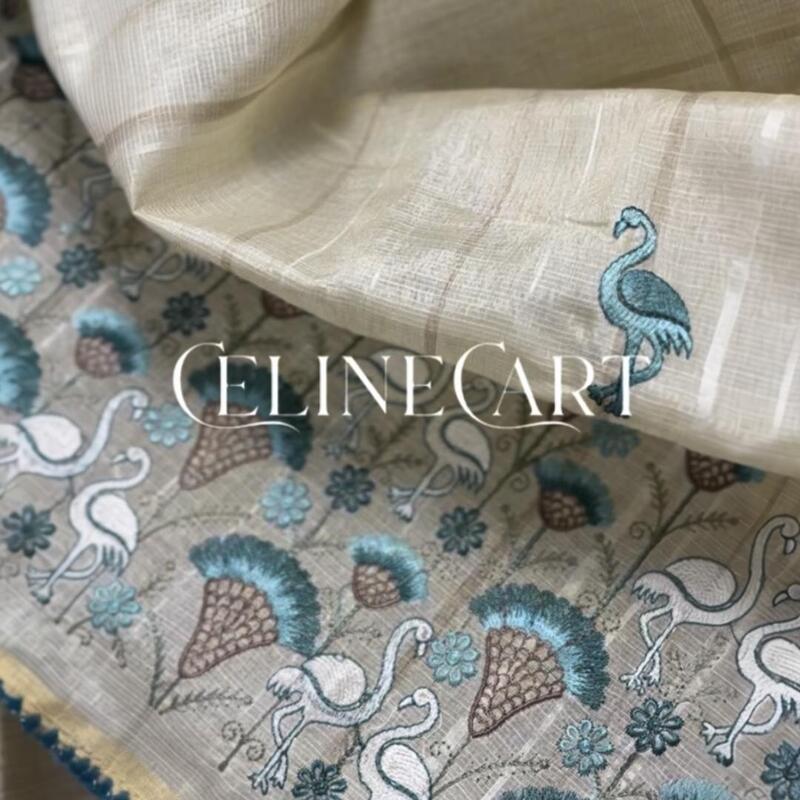 Regal Tussar Silk Embroidered Saree